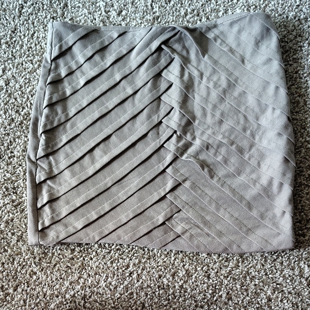 Charlotte Russe Gray Ruched Mini Pencil Skirt